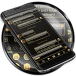 sms messages frame gold theme android application logo